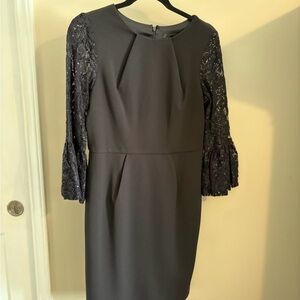Scarlett Black Dress with Lace Sleeves
